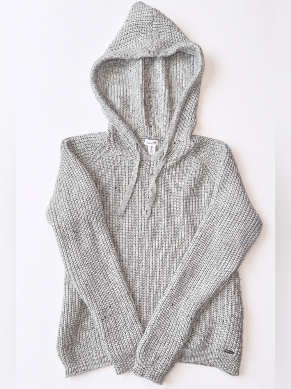 Calvin Klein Gray Knit Hooded Sweater